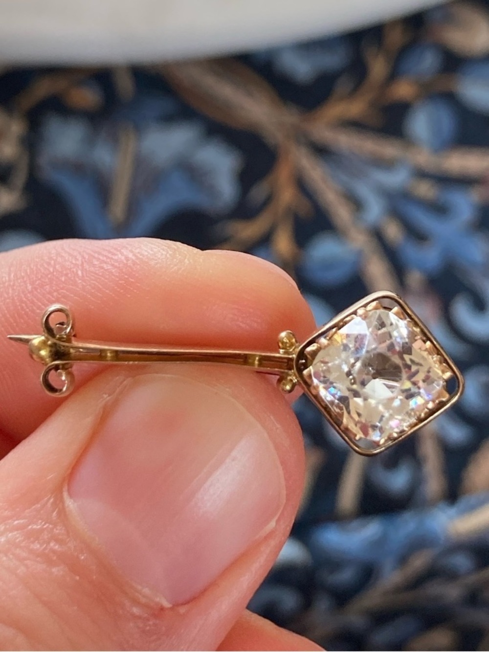 Rare Antique Georgian Halley’s Comet Brooch Old Mine Cut Paste Stone